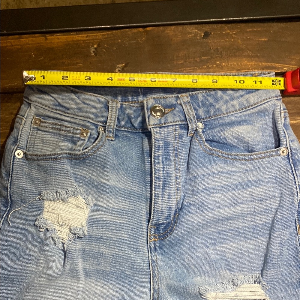 Rue21 Blue Flare Wide Leg Jeans with Distressed Details - Picture 8 of 10